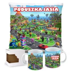 Zestaw prezentowy dla gracza BLOX Poduszka + Kubek z personalizacją