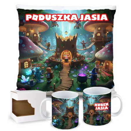 Zestaw prezentowy dla gracza BLOX Poduszka + Kubek z personalizacją