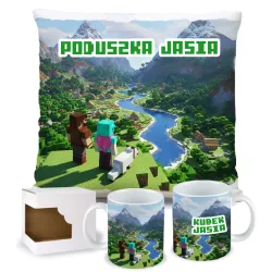 Craft kubek + poduszka Prezent dla Gracza Pixele Gamer + personalizacja
