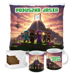 Craft kubek + poduszka Prezent dla Gracza Pixele Gamer + personalizacja