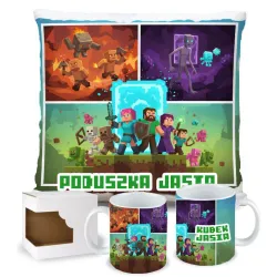 Craft kubek + poduszka Prezent dla Gracza Pixele Gamer + personalizacja