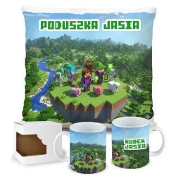 Craft kubek + poduszka Prezent dla Gracza Pixele Gamer + personalizacja