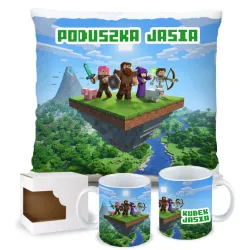 Craft kubek + poduszka Prezent dla Gracza Pixele Gamer + personalizacja