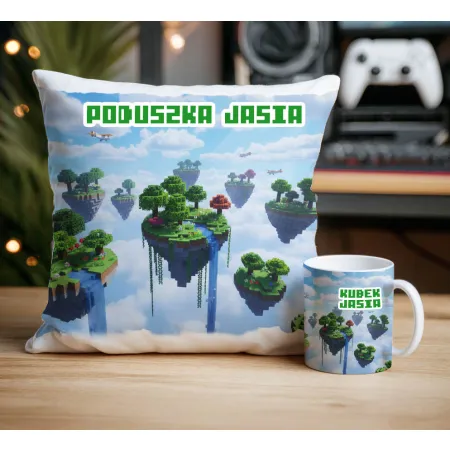Craft kubek + poduszka Prezent dla Gracza Pixele Gamer + personalizacja