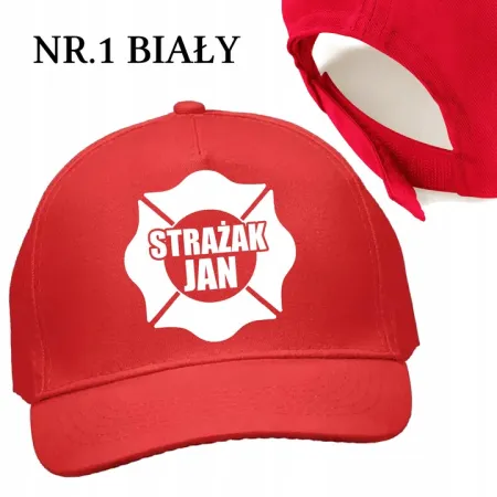 Czapka z daszkiem super Strażaka dla dziecka z imieniem Straż Pożarna