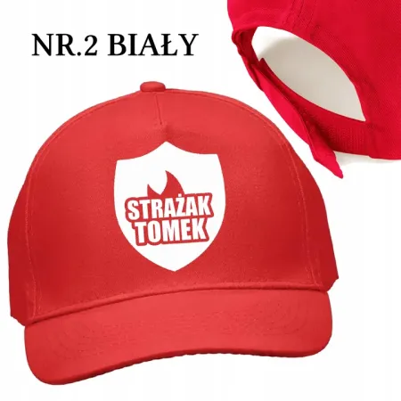 Czapka z daszkiem super Strażaka dla dziecka z imieniem Straż Pożarna
