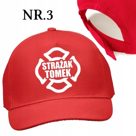 Czapka z daszkiem super Strażaka dla dziecka z imieniem Straż Pożarna