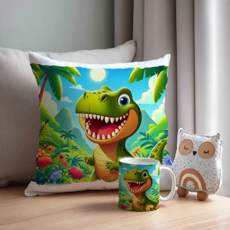 Kubek Poduszka Dinozaur Dinozaury T-rex Tyrannosaurus Triceratops