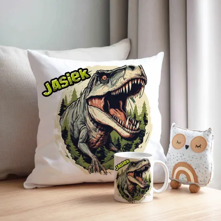 Kubek Poduszka Dinozaur Dinozaury T-rex Tyrannosaurus Triceratops