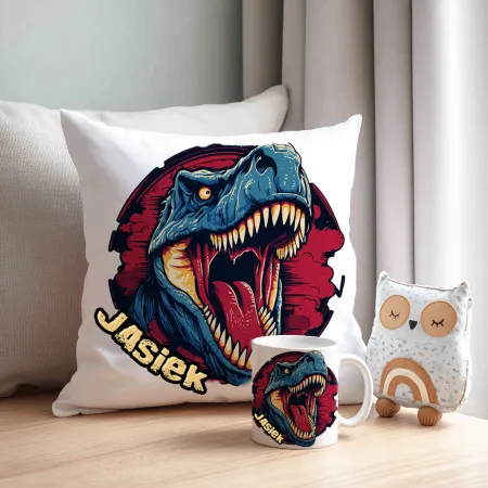 Kubek Poduszka Dinozaur Dinozaury T-rex Tyrannosaurus Triceratops