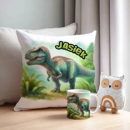 Kubek Poduszka Dinozaur Dinozaury T-rex Tyrannosaurus Triceratops