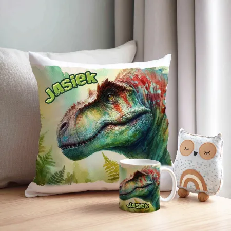 Kubek Poduszka Dinozaur Dinozaury T-rex Tyrannosaurus Triceratops