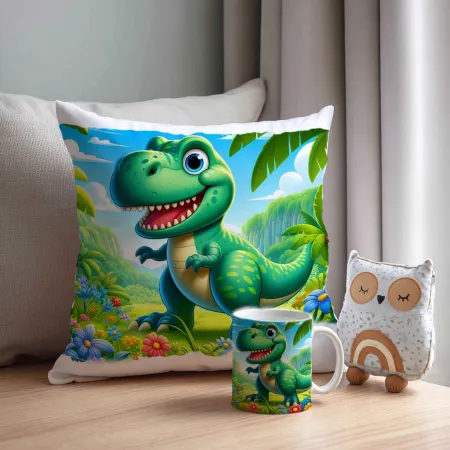 Kubek Poduszka Dinozaur Dinozaury T-rex Tyrannosaurus Triceratops