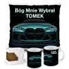 Zestaw Kubek Poduszka Prezent dla Fana Motoryzacji Bóg Mnie Wybrał BMW imię