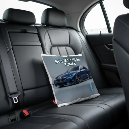 Zestaw Kubek Poduszka Prezent dla Fana Motoryzacji Bóg Mnie Wybrał BMW imię