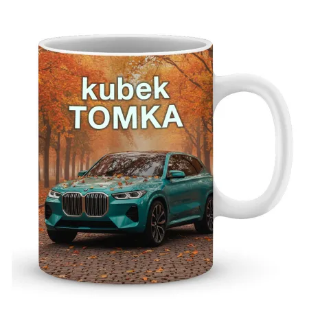 Zestaw Kubek Poduszka Prezent dla Fana Motoryzacji Bóg Mnie Wybrał BMW imię