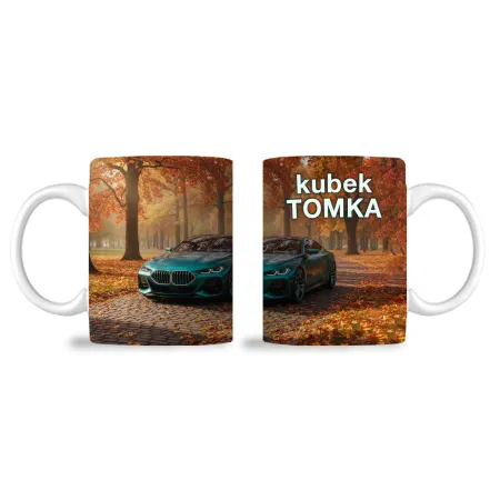 Zestaw Kubek Poduszka Prezent dla Fana Motoryzacji Bóg Mnie Wybrał BMW imię