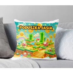 Poduszka – przygoda w świecie rur i grzybków, idealny prezent dla gracza