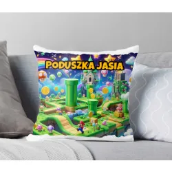 Poduszka – przygoda w świecie rur i grzybków, idealny prezent dla gracza