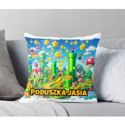 Poduszka – przygoda w świecie rur i grzybków, idealny prezent dla gracza