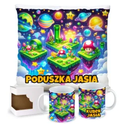 Zestaw kubek poduszka w stylu retro gry
