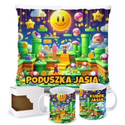 Zestaw kubek poduszka w stylu retro gry