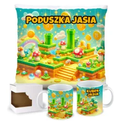 Zestaw kubek poduszka w stylu retro gry