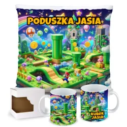 Zestaw kubek poduszka w stylu retro gry