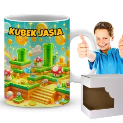 Kubek  – przygoda w świecie rur i grzybków, idealny prezent dla gracza