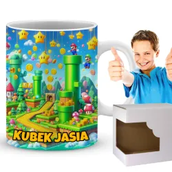 Kubek  – przygoda w świecie rur i grzybków, idealny prezent dla gracza