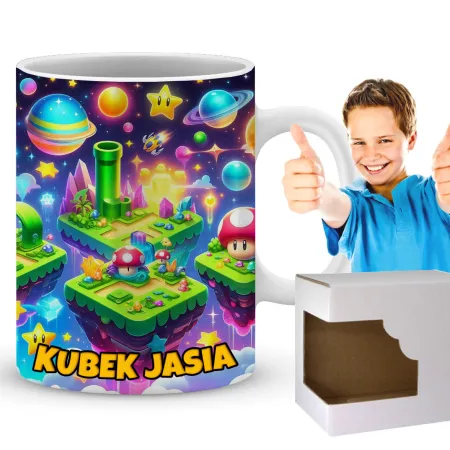 Kubek  – przygoda w świecie rur i grzybków, idealny prezent dla gracza