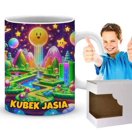 Kubek  – przygoda w świecie rur i grzybków, idealny prezent dla gracza