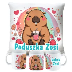 Kubek Poduszka Kapibara Capybara dla dziecka na Urodziny z personalizacją