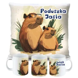 Kubek Poduszka Kapibara Capybara dla dziecka na Urodziny z personalizacją