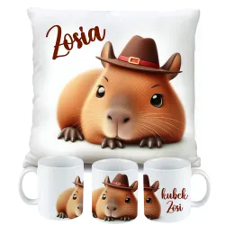 Kubek Poduszka Kapibara Capybara dla dziecka na Urodziny z personalizacją