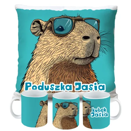 Kubek Poduszka Kapibara Capybara dla dziecka na Urodziny z personalizacją