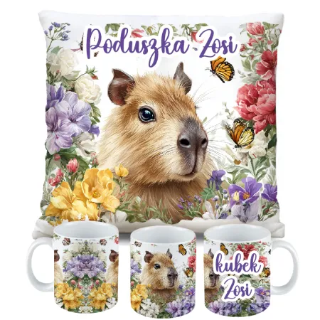 Kubek Poduszka Kapibara Capybara dla dziecka na Urodziny z personalizacją