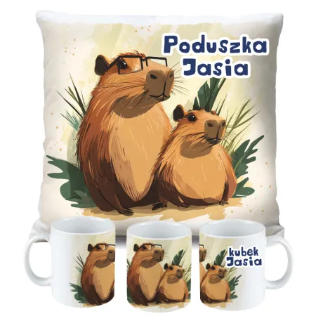 Kubek Poduszka Kapibara Capybara dla dziecka na Urodziny z personalizacją