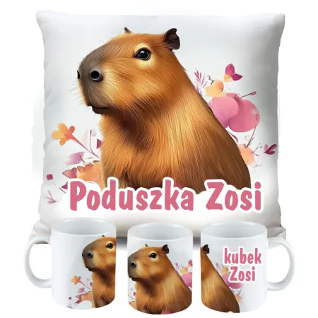 Kubek Poduszka Kapibara Capybara dla dziecka na Urodziny z personalizacją