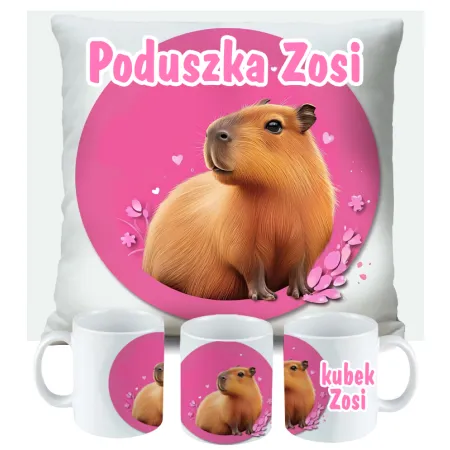 Kubek Poduszka Kapibara Capybara dla dziecka na Urodziny z personalizacją