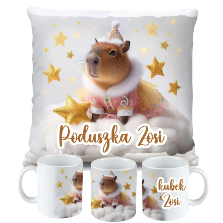 Kubek Poduszka Kapibara Capybara dla dziecka na Urodziny z personalizacją