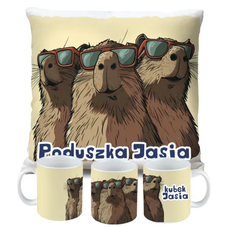 Kubek Poduszka Kapibara Capybara dla dziecka na Urodziny z personalizacją