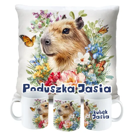 Kubek Poduszka Kapibara Capybara dla dziecka na Urodziny z personalizacją