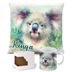 Zestaw Prezentowy Koala – Kubek + Poduszka z Nadrukiem i Personalizacją