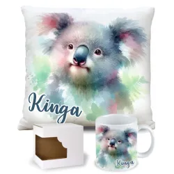 Zestaw Prezentowy Koala – Kubek + Poduszka z Nadrukiem i Personalizacją