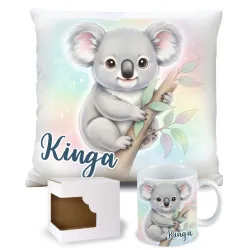 Zestaw Prezentowy Koala – Kubek + Poduszka z Nadrukiem i Personalizacją