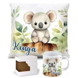 Zestaw Prezentowy Koala – Kubek + Poduszka z Nadrukiem i Personalizacją