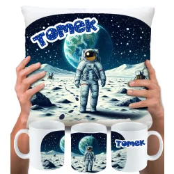 KUBEK PODUSZKA zestaw z PLANETAMI UKŁAD SŁONECZNY KOSMOS ASTRONAUTA