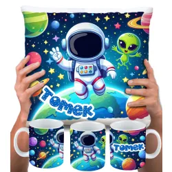 KUBEK PODUSZKA zestaw z PLANETAMI UKŁAD SŁONECZNY KOSMOS ASTRONAUTA