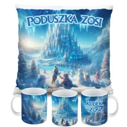Zestaw Prezentowy Kubek i Poduszka Kraina Śniegu z Księżniczką